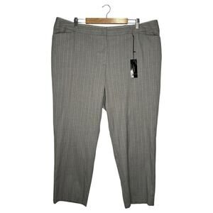 New Lane Bryant Pants Womens 24 Straight Leg Pin Stripe Slacks Trousers Gray